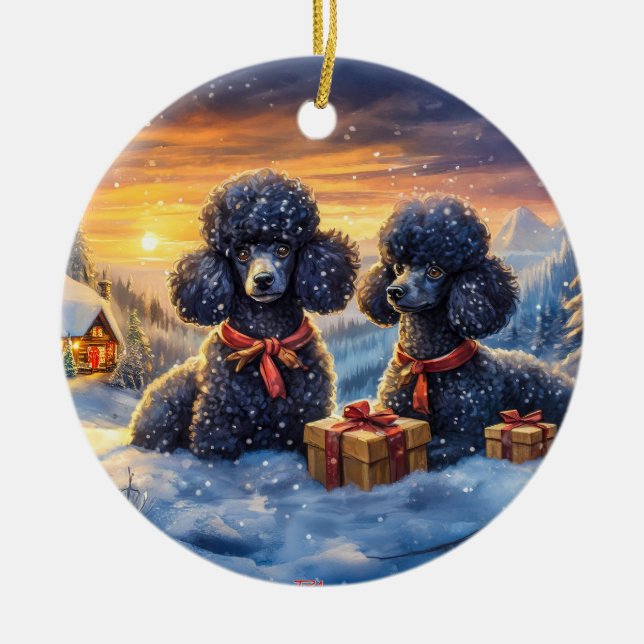Pudel B Helgdag design efter Rik AMeN Gill Julgransprydnad Keramik (Framsidan)