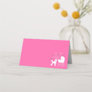 Pudel Baby Shower Rosa Placeringskort