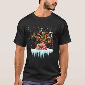 Pudel Bära Santa Hat jul Ornament Träd Cost T Shirt
