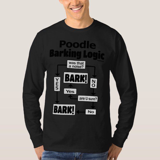 Pudel Barking Logic T Shirt (Framsida)