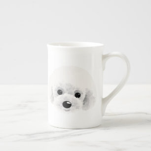 pudel benporslin mugg