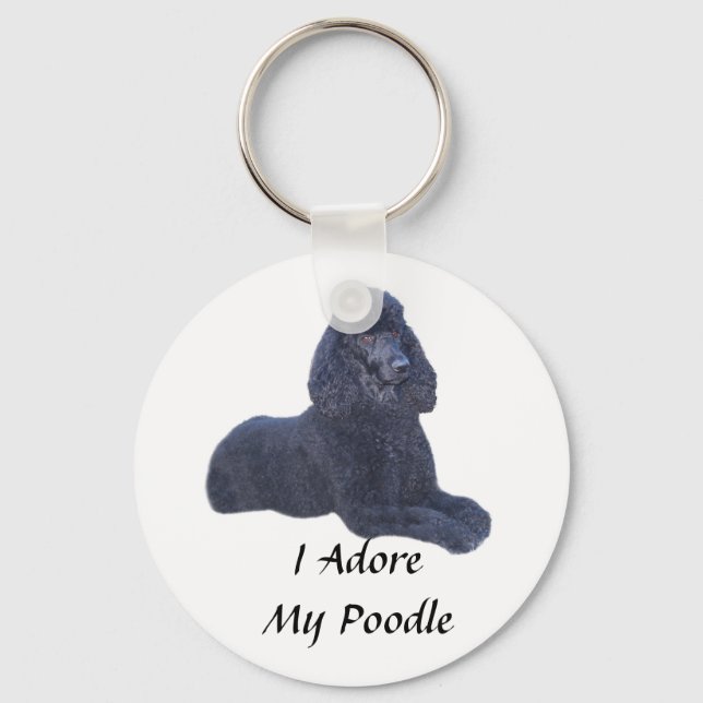 Pudel Black Keychain I Adore Nyckelring (Framsida)