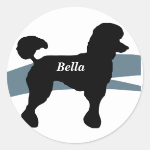 Pudel Circular Sticker Runt Klistermärke