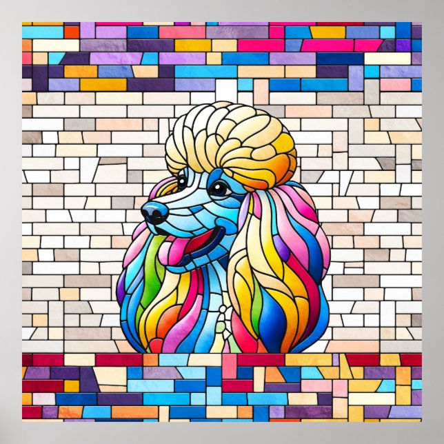 Pudel - Colorful Mosaic art Poster (Framsidan)
