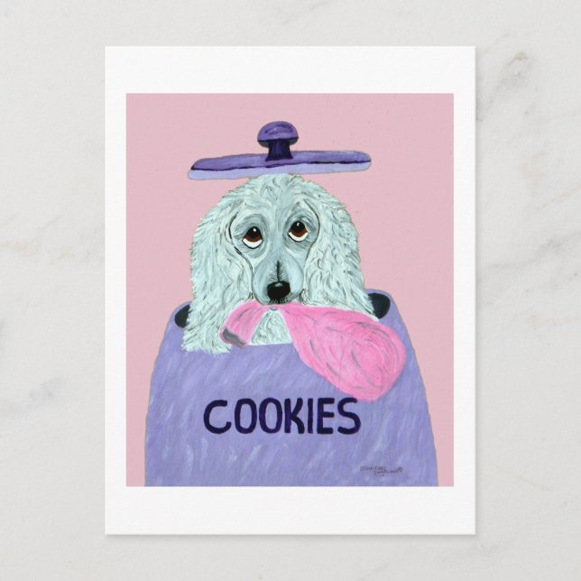 Pudel Cookie Tjuv  Vykort (Framsida)