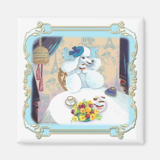 Pudel Cupkaka Tea Party Magnet (Framsidan)