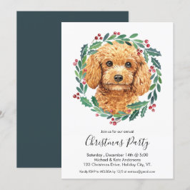 Pudel Cute Hund Elegant Utandningstjuren i Party Inbjudningar