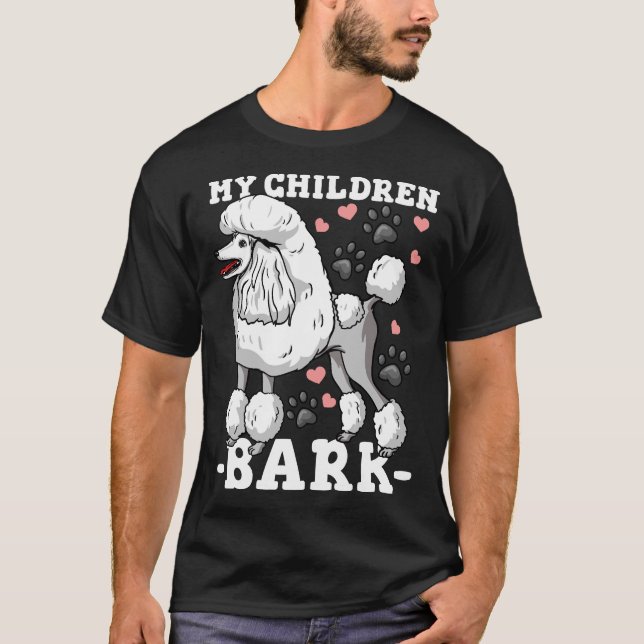 Pudel Cute Hund Mamma Pappa T Shirt (Framsida)