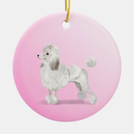 Pudel Cute Hund Rosa Personal Julgransprydnad Keramik