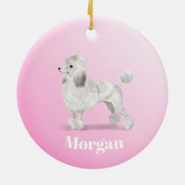 Pudel Cute Hund Rosa Personal Julgransprydnad Keramik