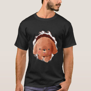 Pudel Cute Puppy Adsible Animals Valp Tassar Top D T Shirt