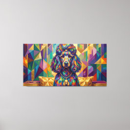 Pudel Diva Hundesalon Pop Art Portrait Canvastryck