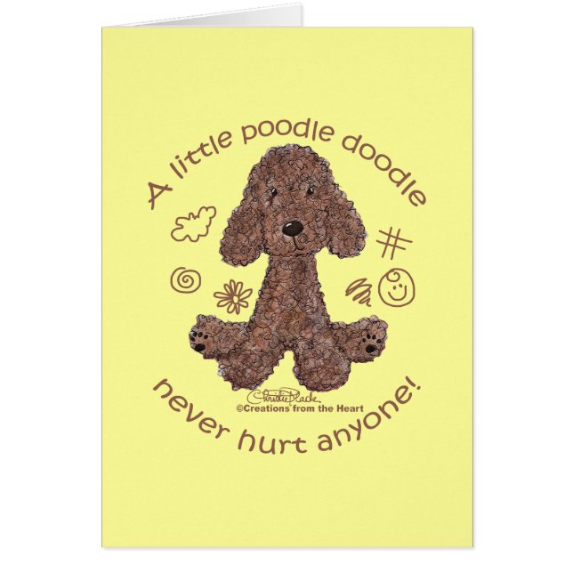 Pudel Doodle Hälsningskort (Framsidan)