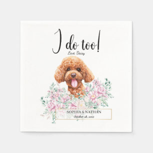 Pudel Doodle Hund Bröllop Cocktail Napkins Pappersservett