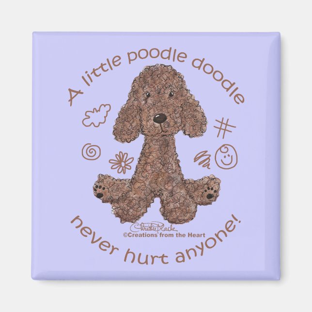 Pudel Doodle Magnet (Framsidan)