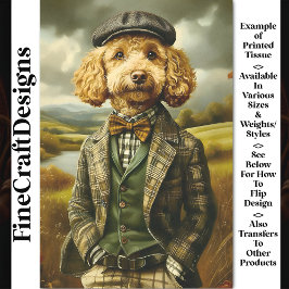 Pudel Farmer Porträtt i liggande CG5 Decoupage