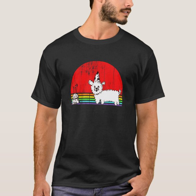 Pudel födelsedag Teckning T Shirt (Framsida)