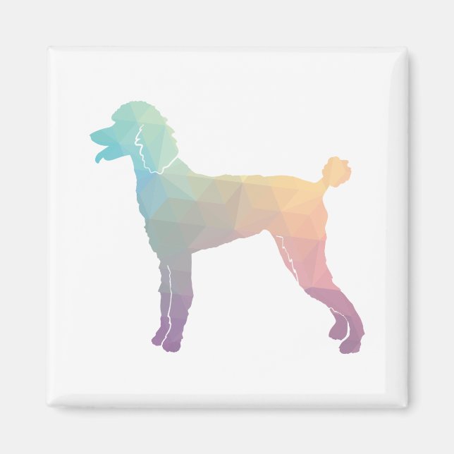 Pudel Geo Silhouette Pastel Magnet (Framsidan)