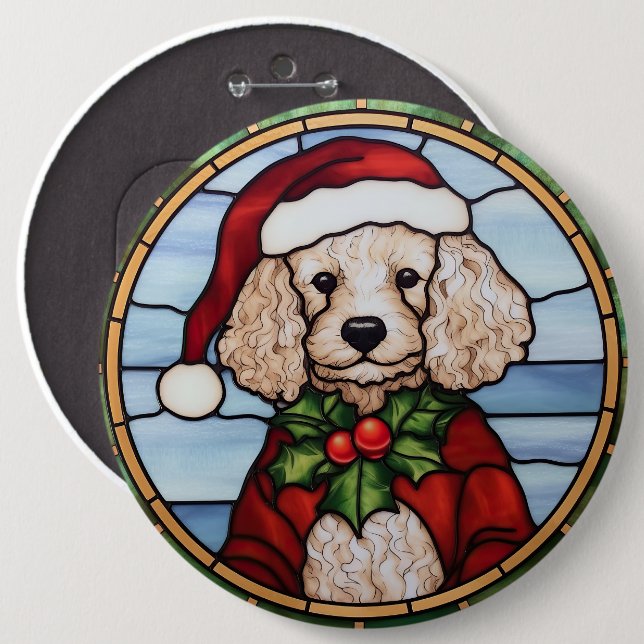 Pudel Glas-i-kors-stil Jul Knapp (Framsida & baksida)