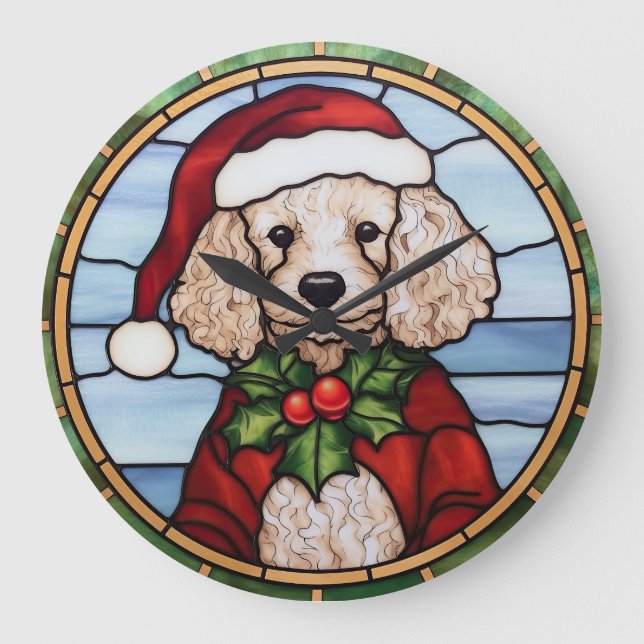 Pudel Glas-i-kristall Jul Stor Klocka (Framsida)