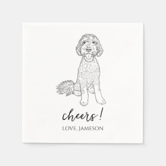 Pudel Goldendoodle Labradoodle.Napkin Hund Bröllop Pappersservett