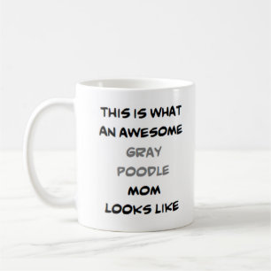 pudel, grått, mamma, fantastisk kaffemugg