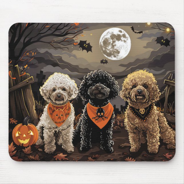 Pudel Halloween Kuslig Musmatta (Framsidan)