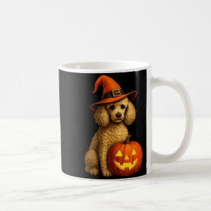 Pudel Halloween Pumpa Häxhatt Hund Konst Familj Kaffemugg
