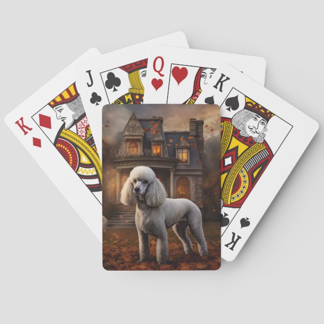Pudel Halloween Skräckinjagande Casinokort (Baksidan)