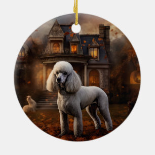 Pudel Halloween Skräckinjagande Julgransprydnad Keramik