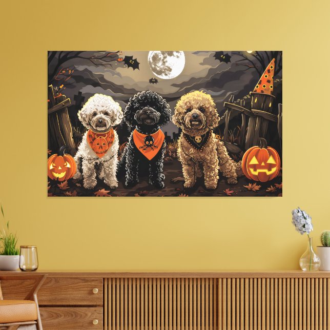 Pudel Halloween Spooky Canvastryck (Insitu (Vardagsrum))