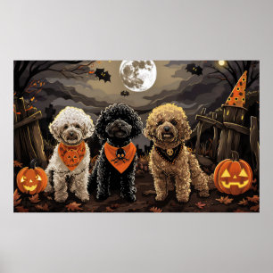 Pudel Halloween Spooky Poster