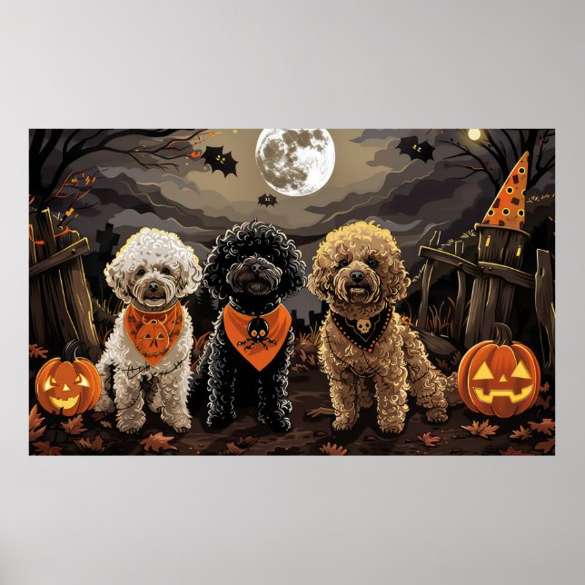 Pudel Halloween Spooky Poster (Framsidan)