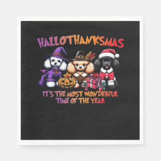 Pudel Halloween Thanksgiving jul Classic T- Pappersservett