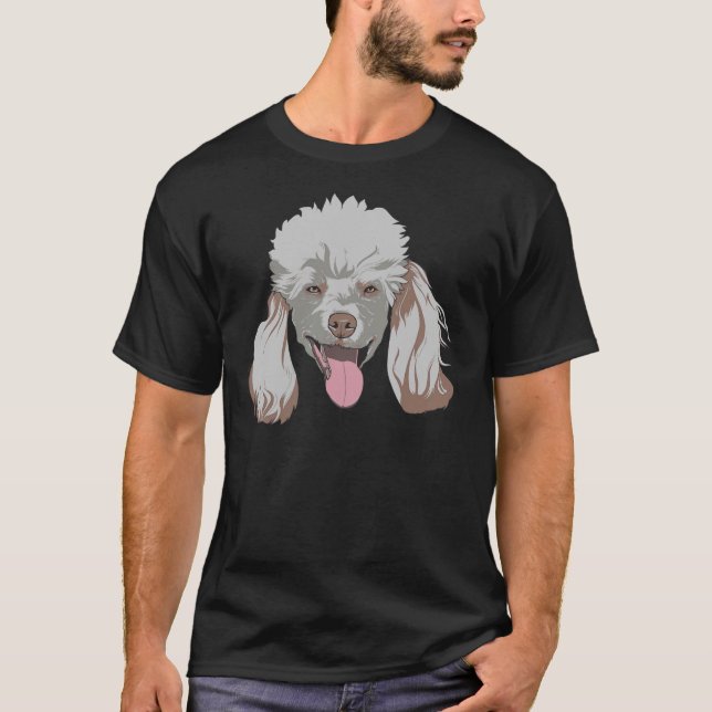 Pudel Head Animal Lover Keeper Pet Owner Whispere T Shirt (Framsida)
