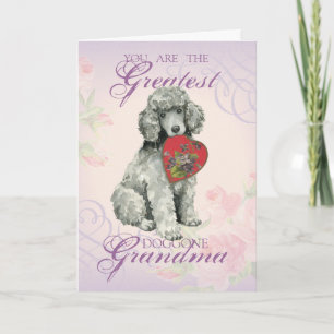 Pudel Heart Grandma Kort