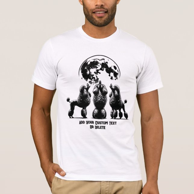 Pudel Howling Animal Lover Gift T Shirt (Framsida)