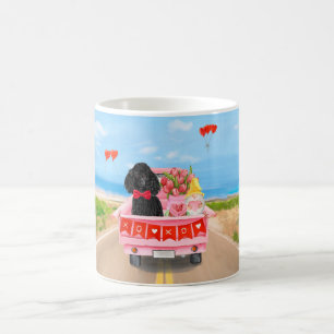 Pudel Hund Alla Hjärtans Dag Lastbil Hjärtan Kaffemugg