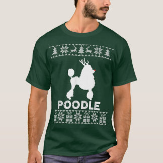 Pudel Hund älskare julrenar, ugga jul T Shirt
