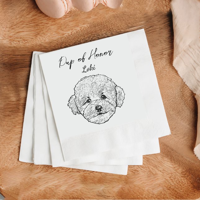 Pudel Hund Anpassningsbar Cocktail Napkin Pet Napk Pappersservett (Skapare uppladdad)