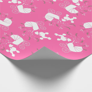 Pudel Hund Babysknappen Puppy Rosa Girl Presentpapper