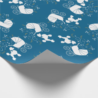 Pudel Hund Babyskor Puppy Blue Boy Presentpapper