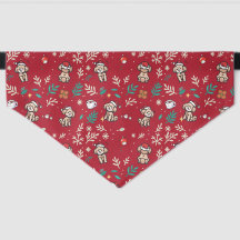Pudel Hund Bandana Jul Blommig Söt Högtid