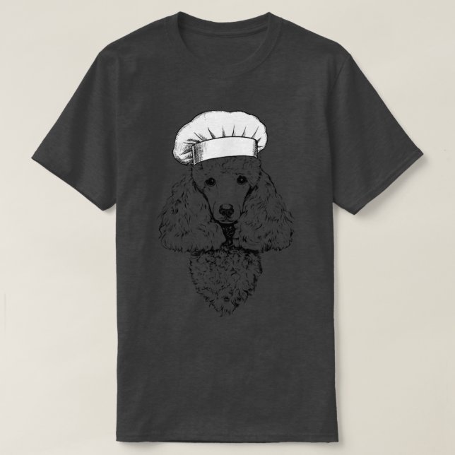 Pudel Hund Cook Chef Funny Cooking T Shirt (Design framsida)