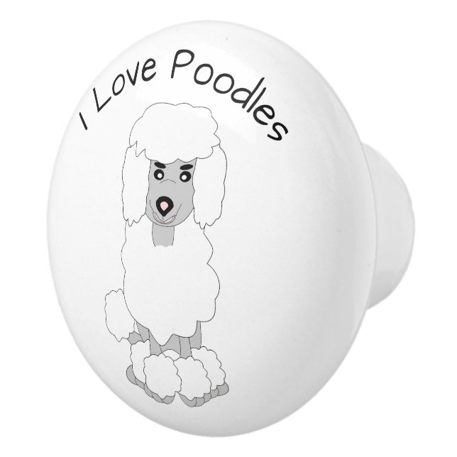 Pudel Hund Design Knopp (Höger)