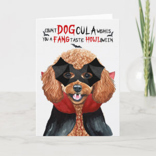 Pudel Hund Funny Count DOGcula Halloween Helgkort