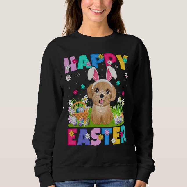 Pudel Hund Glad påsk Bunny Pudel Påsk Sund T Shirt (Framsida)
