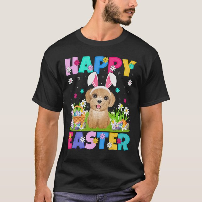 Pudel Hund Glad påsk Bunny Pudel Påsk Sund T Shirt (Framsida)