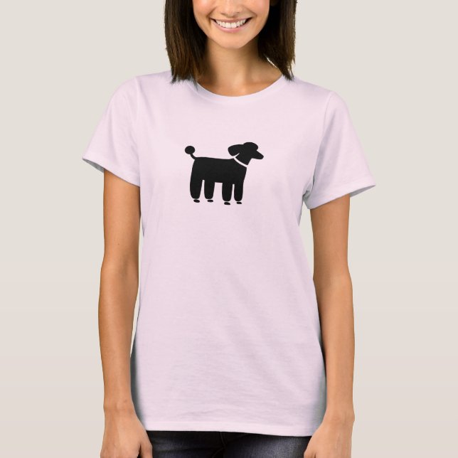 Pudel Hund-grafik (svart) T Shirt (Framsida)