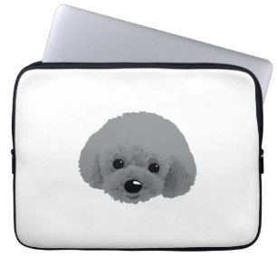 Pudel hund (grått) laptop fodral
